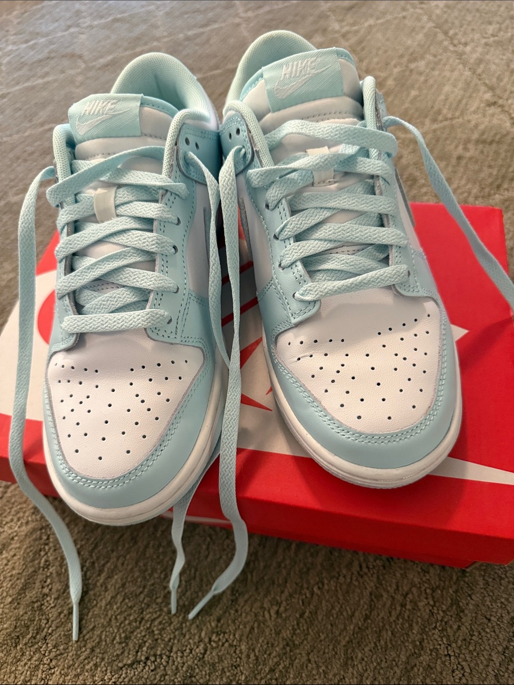 Nike Low-Top Sneakers in Light Blue and White